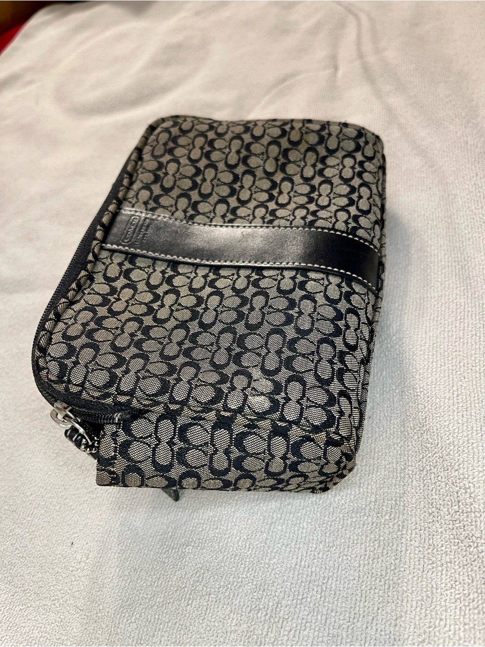 Coach Black Signature Makeup Bag